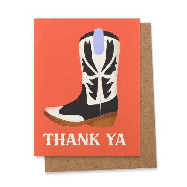 Thank You Cowboy Boot Western Greeting Card