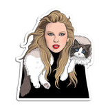 Taylor with Cat Die Cut Sticker