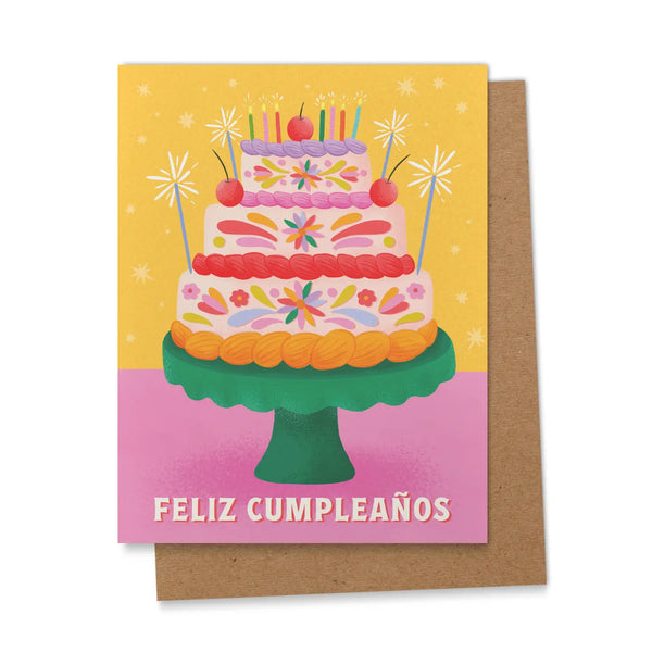 Feliz Cumpleaños Otomi Cake Spanish Birthday Card