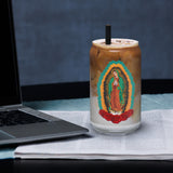 Guadalupe Can Shaped Glass (with Lid)