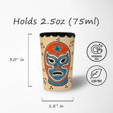 Orange Luchador Shot Glass