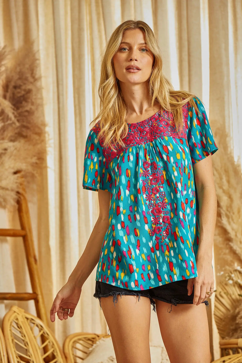 Embroidered Tunic Blouse