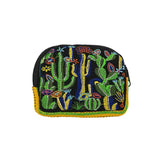 Floral Cactus Embroidered Coin Purse