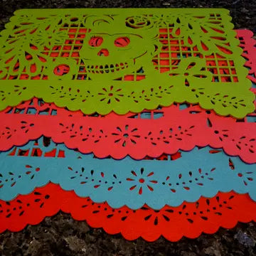 Double-Sided Felt "Papel Picado" Placemat Sets (Catrina) at Sew Bonita in Corpus Christi, TX.