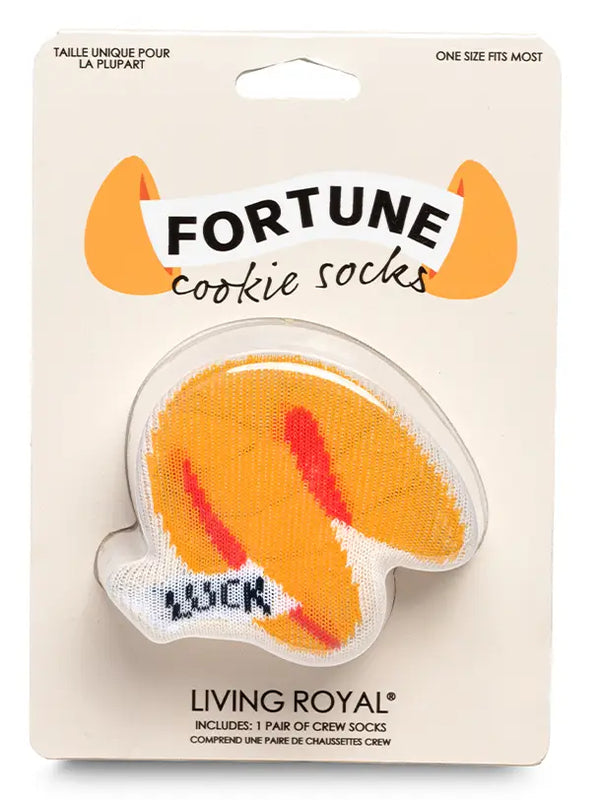 Fortune Cookie - "Luck" - Beige 3D Socks