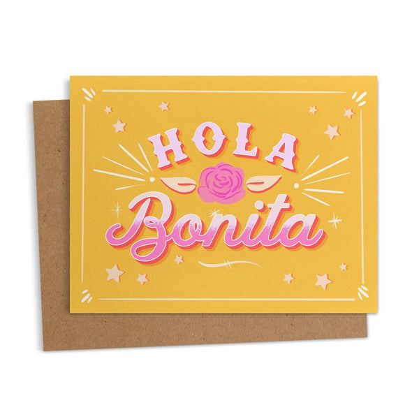 Hola Bonita Rótulo Spanish Greeting Card