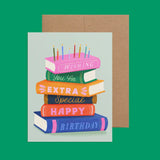An Extra Bookish Birthday Greeting Card