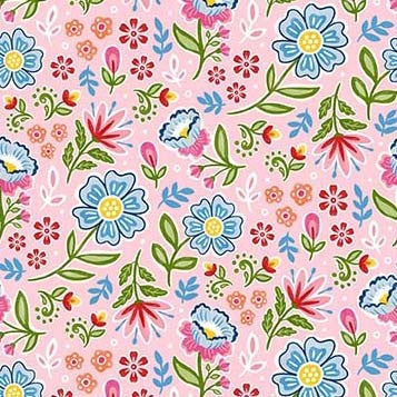 F2079 Folkloric Flowers - Pink