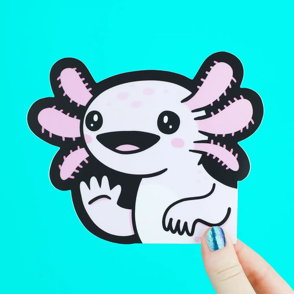 Waving Axolotl Car Window Decal