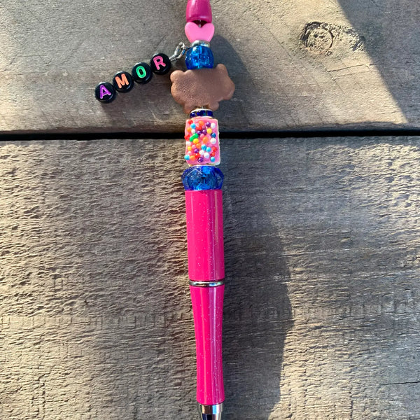 Pink Cake / Marranito Pen with Charm