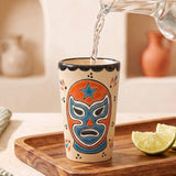 Orange Luchador Shot Glass
