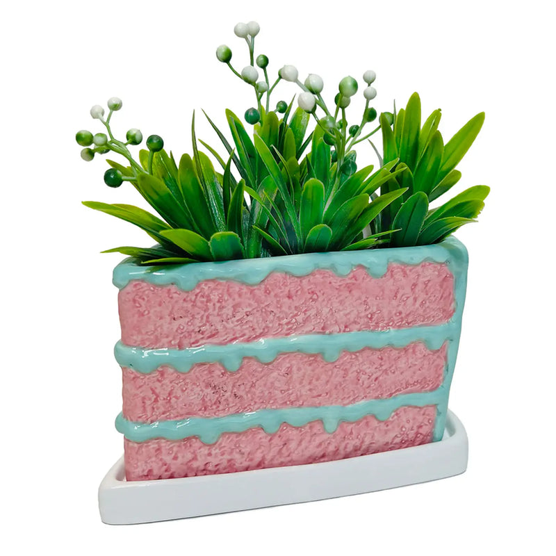 Slice of Teal Cake Planter