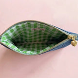 Denim + Bows - Bella: Large Structured Zipper Pouch