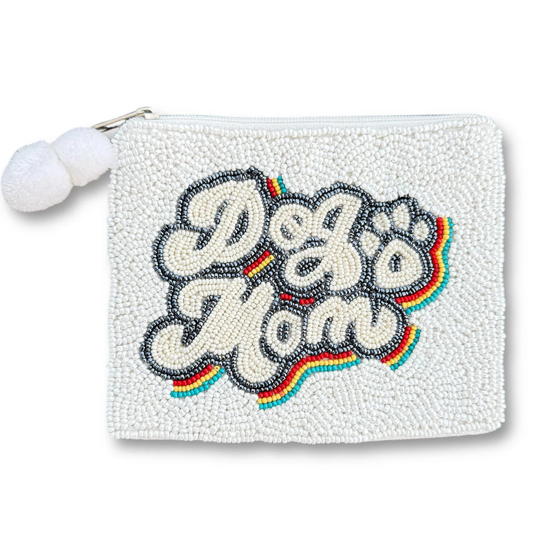 Dog Mom Beaded Coin Purse