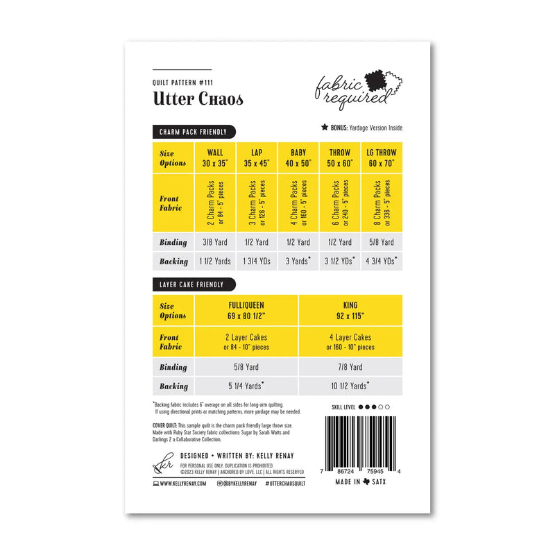 Utter Chaos Quilt Pattern