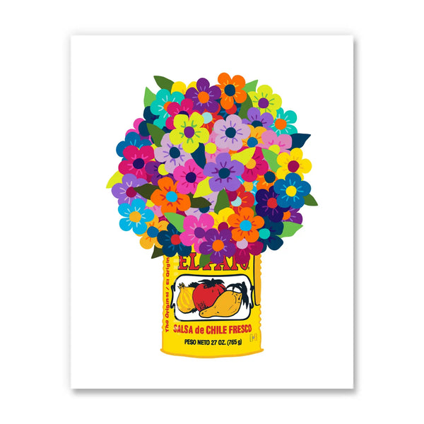 El Pato Paper Flower Vase Art Print