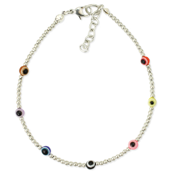 Multi Mystic Eye Silver Anklet