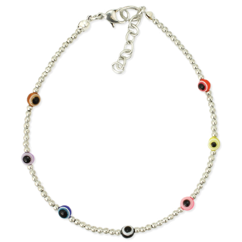Multi Mystic Eye Silver Anklet