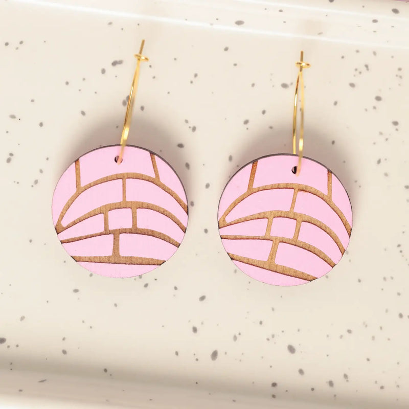 Pink Concha Hoops