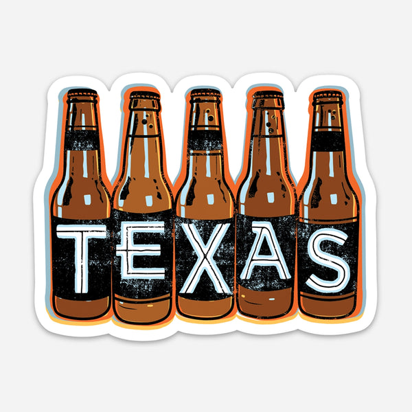 Texas Beer Bottle Sticker