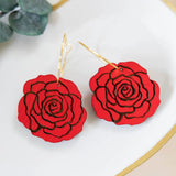 Rose Hoop Earrings