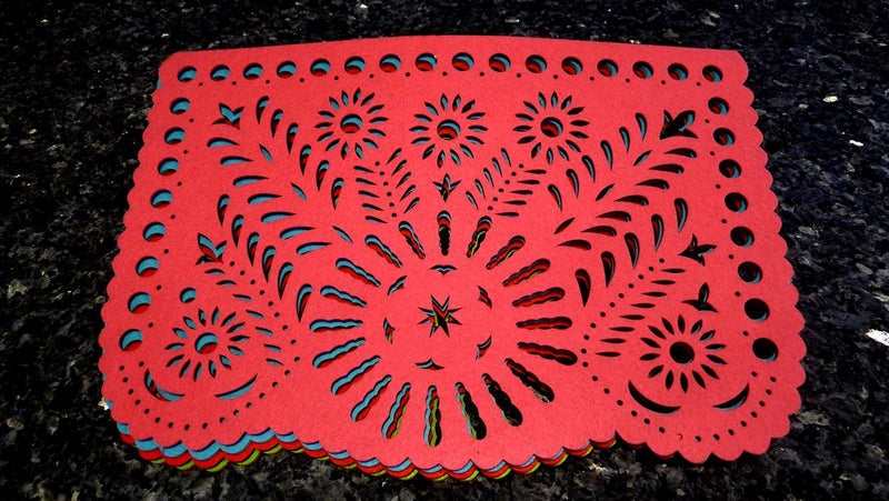 Double-Sided Felt "Papel Picado" Placemat Sets (Girasol) at Sew Bonita in Corpus Christi, TX.