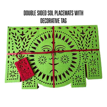 Double-Sided Felt "Papel Picado" Placemat Sets (Sol) at Sew Bonita in Corpus Christi, TX.