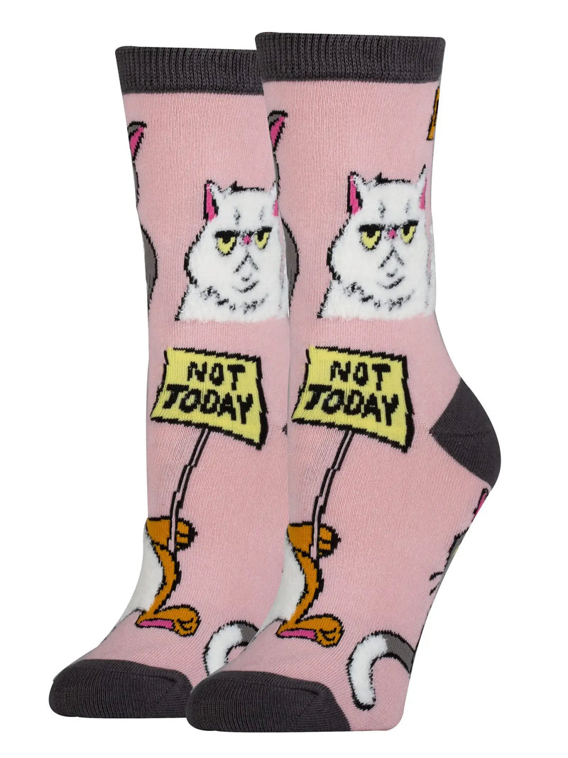 Not Today | Women's Cotton Crew Funny Socks at Sew Bonita in Corpus Christi, TX.