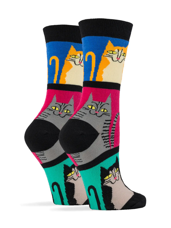 Mod Meow | Women's Cotton Crew Funny Socks