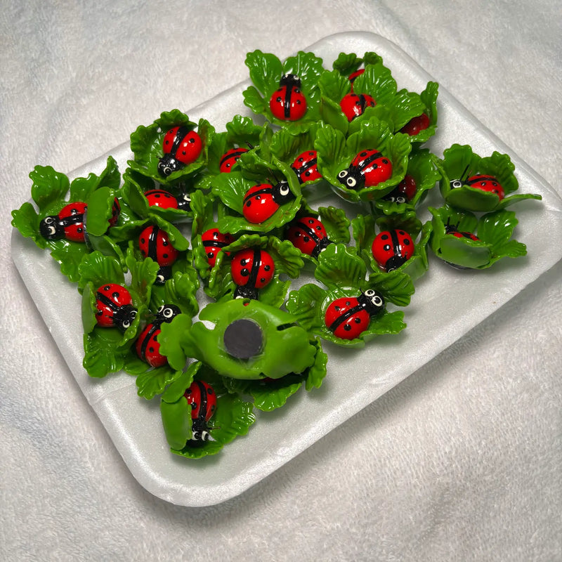 Ladybug on Leaf Kitchen Magnet