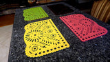 Double-Sided Felt "Papel Picado" Placemat Sets (Girasol) at Sew Bonita in Corpus Christi, TX.