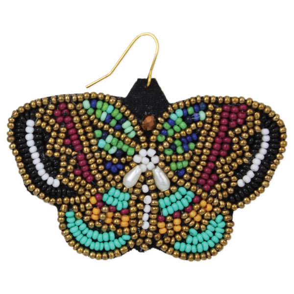 Bright Butterfly Wings Beaded Earrings