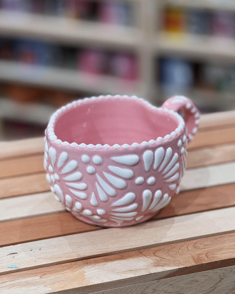 Pink Heart Shaped Talavera Mug