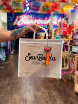 Sew Bonita Reusable Bag w/ Pom Pom
