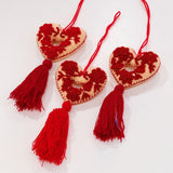 Red Open Heart Pom