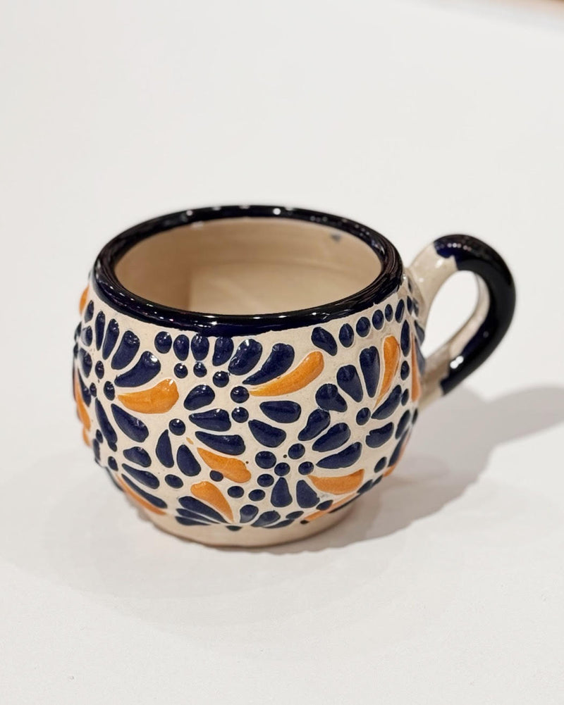 Blue, Orange and Cream Talavera Mug