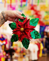 Metallic Poinsettia Ornaments (Medium)