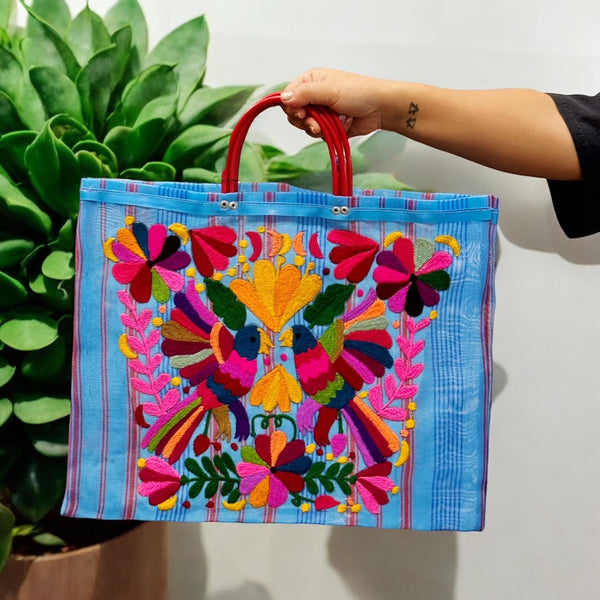 Otomi Embroidered Mercado Bag at Sew Bonita in Corpus Christi. TX.