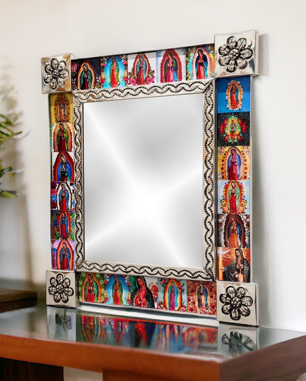 Virgen de Guadalupe Virgin Mary Mirror with Tiles in Corpus Christi Texas from Sew Bonita