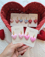 Pink on Pink Talavera Heart Earrings