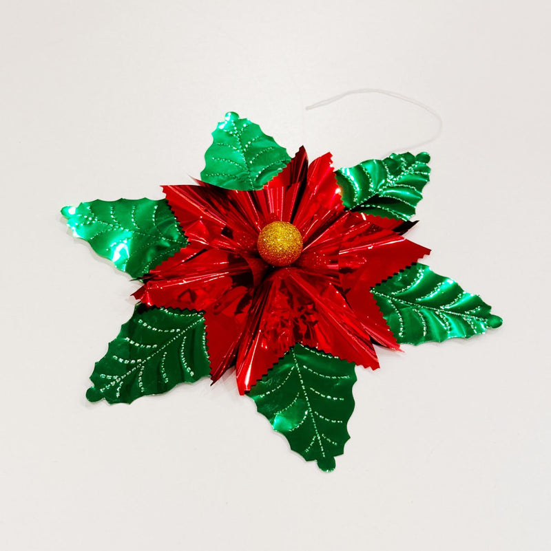 Metallic Poinsettia Ornaments (Large)