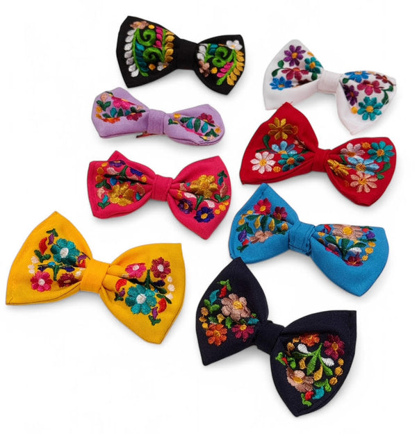 Embroidered Hair Bow Mini