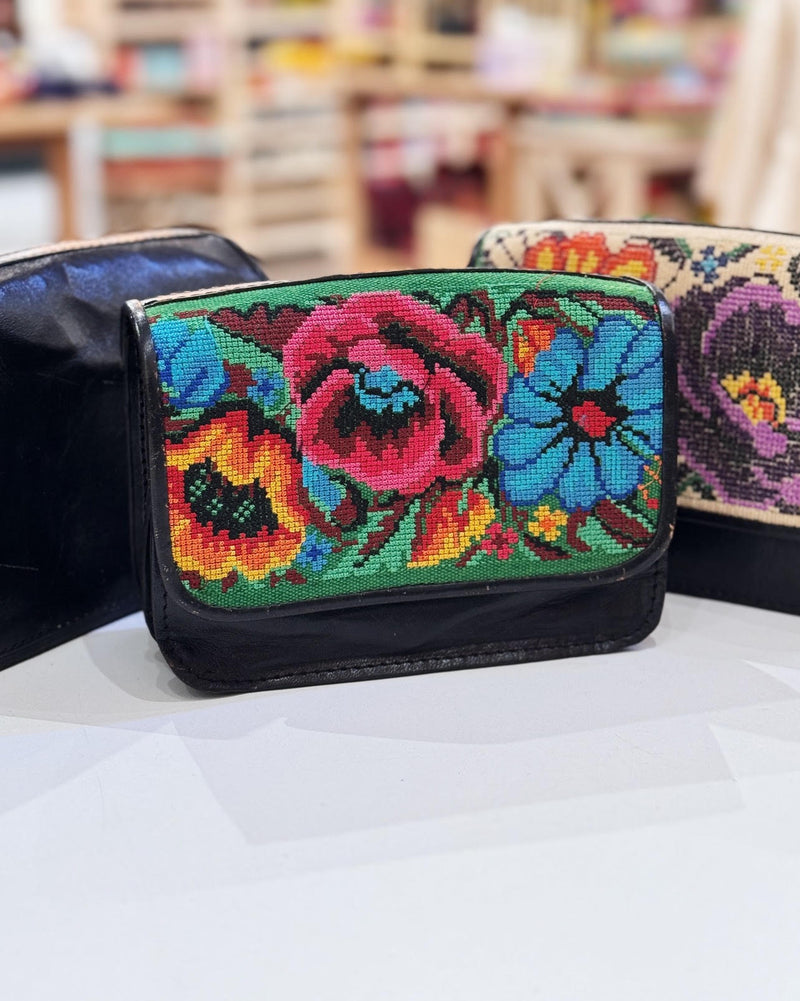 Small Leather Floral Crossbody