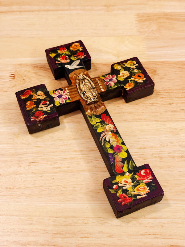 Med. Virgen Milagros Wooden Wall Cross