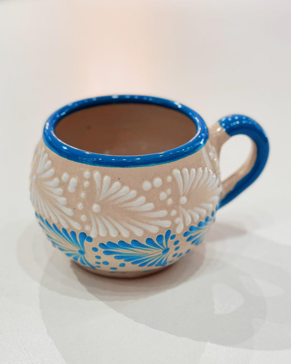 White & Blue Talavera Mug