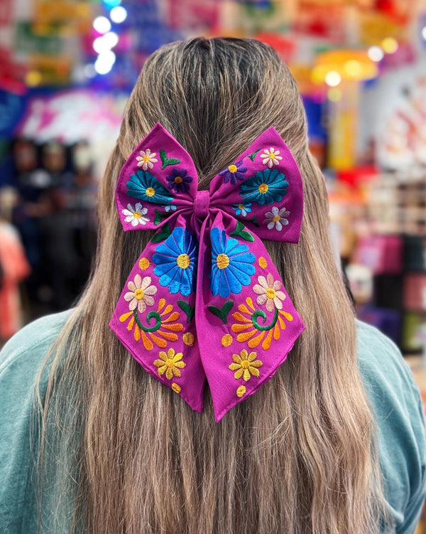 Embroidered Hair Bow at Sew Bonita in Corpus Christi, TX.