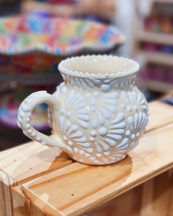 Cream and White Talavera Mug