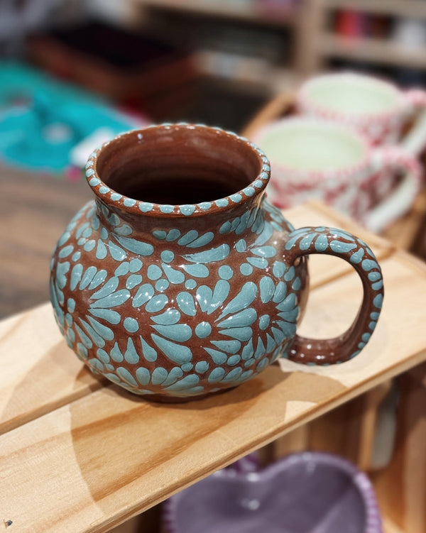 Brown and Light Teal Talavera Mug