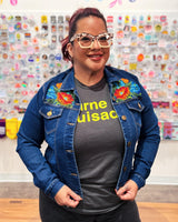 Floral Embroidered Jean Jacket at Sew Bonita in Corpus Christi, TX.