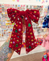 Velvet Christmas Hair Bow